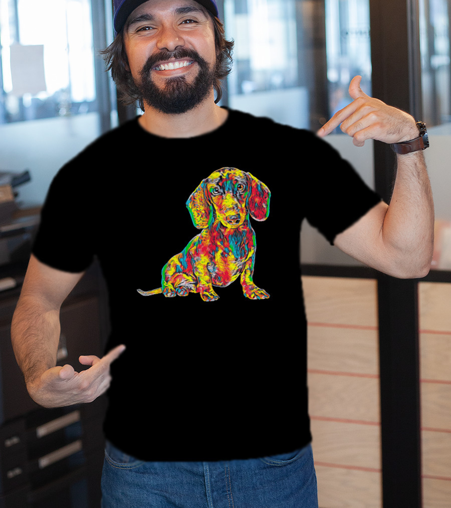 Cool Colorful Dachshund Breed Dog T-Shirt