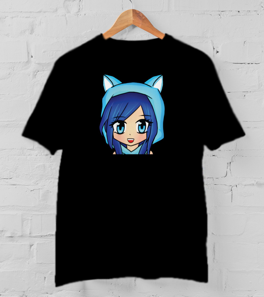 ItsFunneh Blue Anime Character With Cat Ears T-Shirt