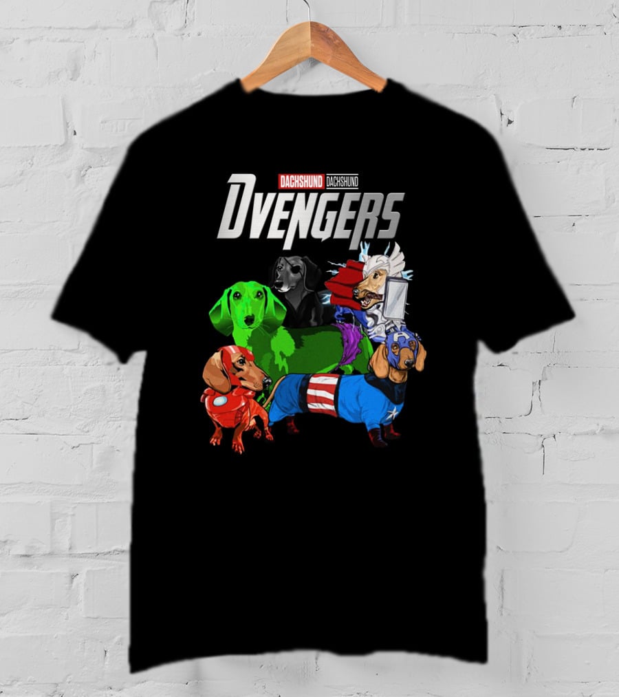 Dvengers Dachshund Dogs As Superhero Avengers Characters T-Shirt