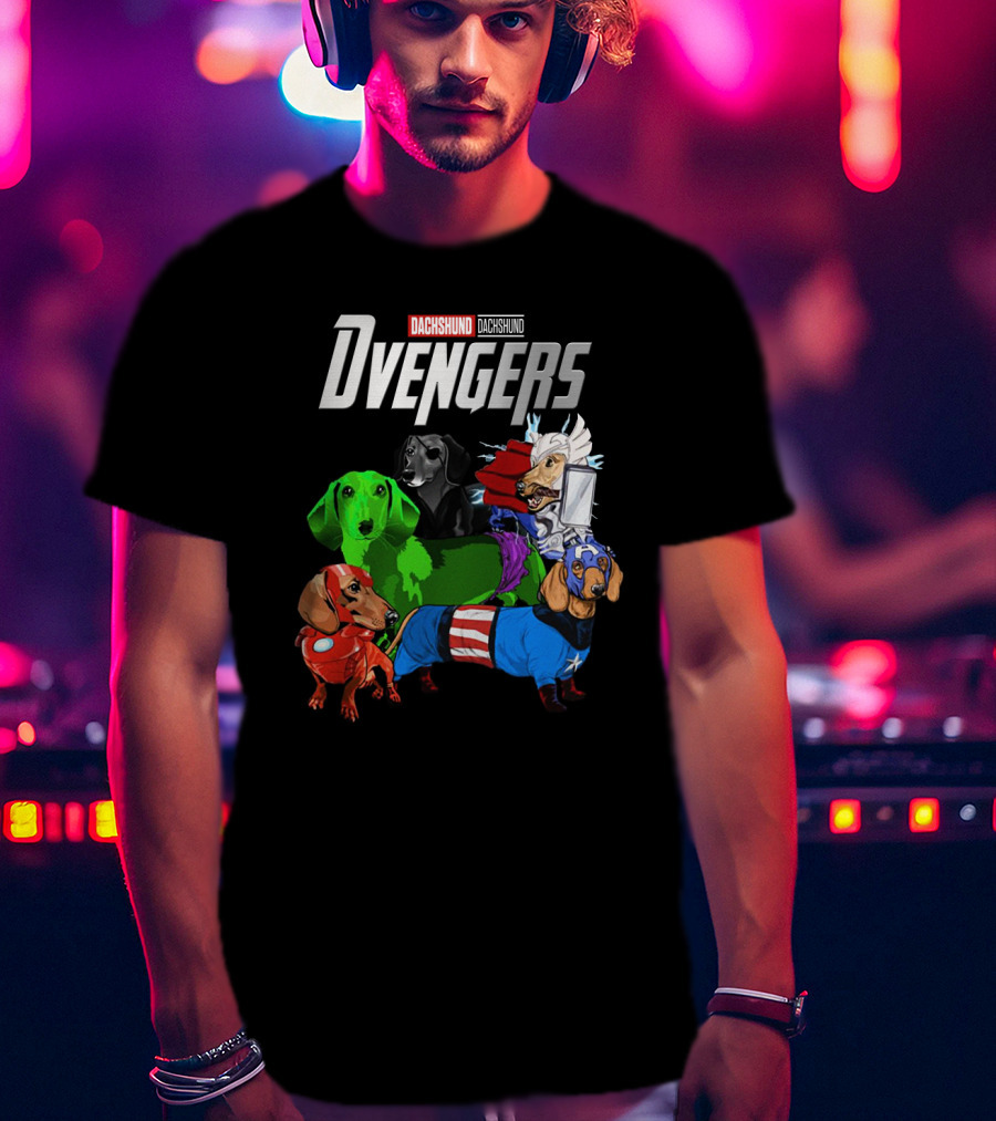Dvengers Dachshund Dogs As Superhero Avengers Characters T-Shirt