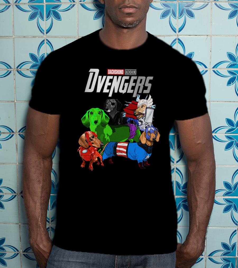 Dvengers Dachshund Dogs As Superhero Avengers Characters T-Shirt