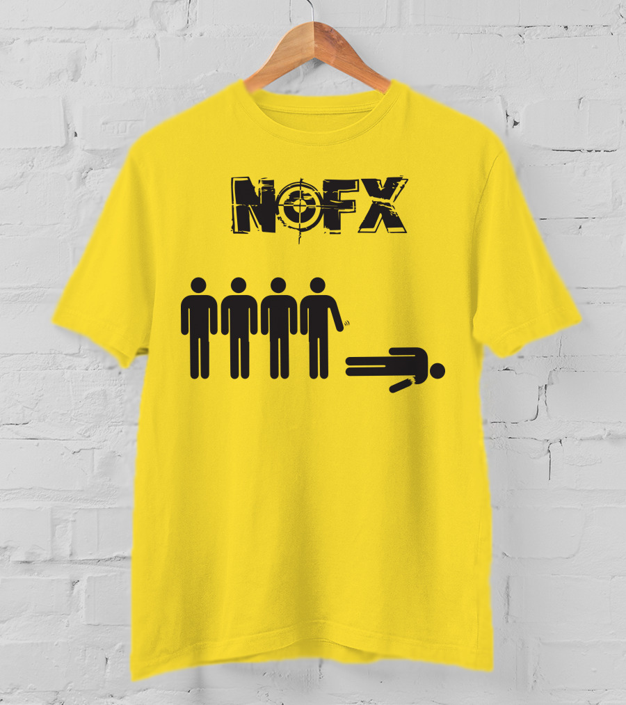 NOFX Band Stick Figure Humor Black Yellow T-Shirt