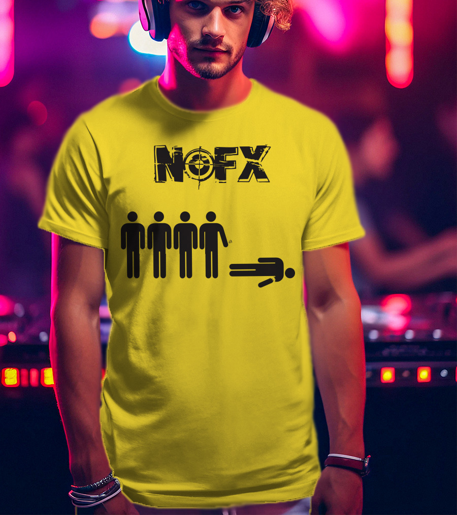 NOFX Band Stick Figure Humor Black Yellow T-Shirt