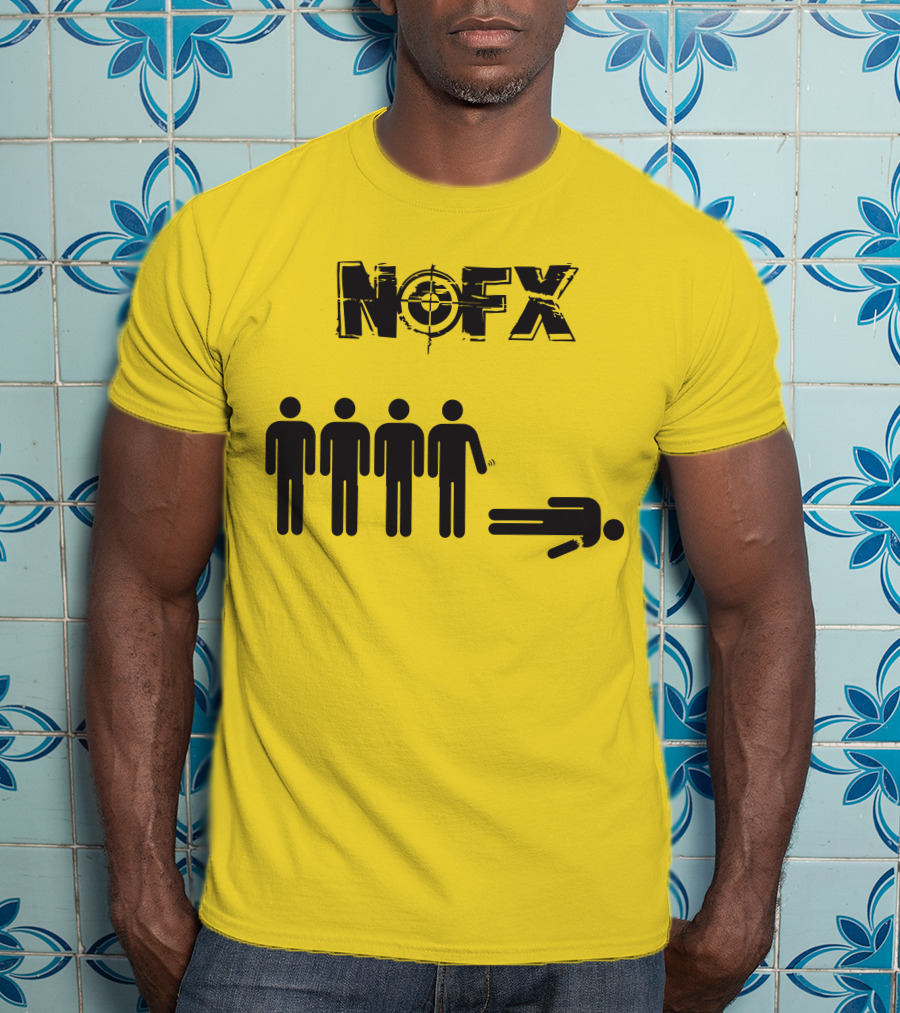 NOFX Band Stick Figure Humor Black Yellow T-Shirt
