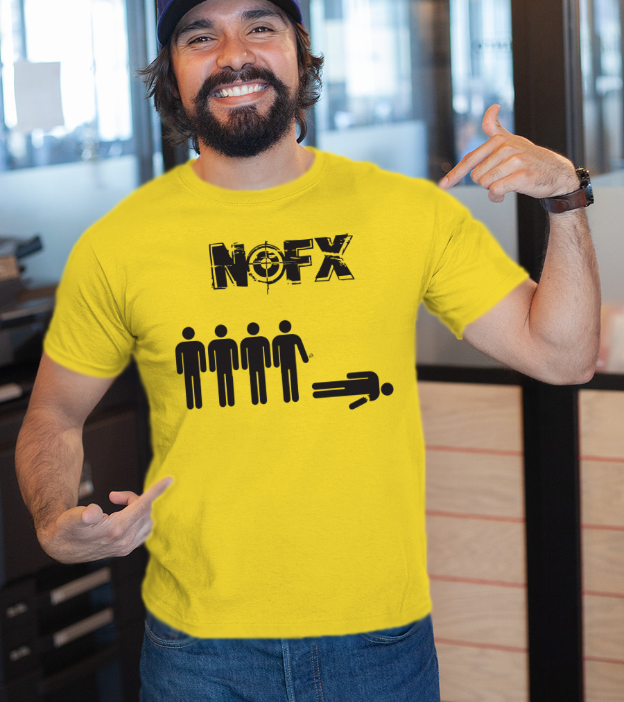 NOFX Band Stick Figure Humor Black Yellow T-Shirt