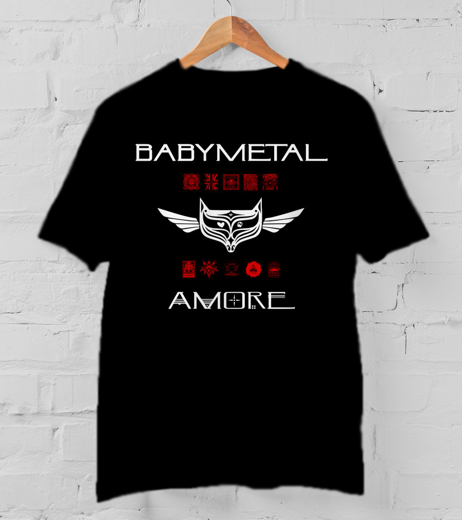 BABYMETAL Amore Winged Fox Red Symbols T-Shirt