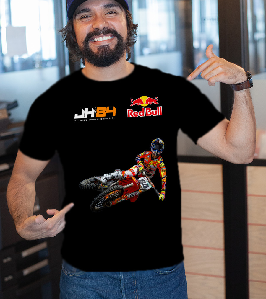 JH84 4 Times World Champion Red Bull Motocross Racer T-Shirt