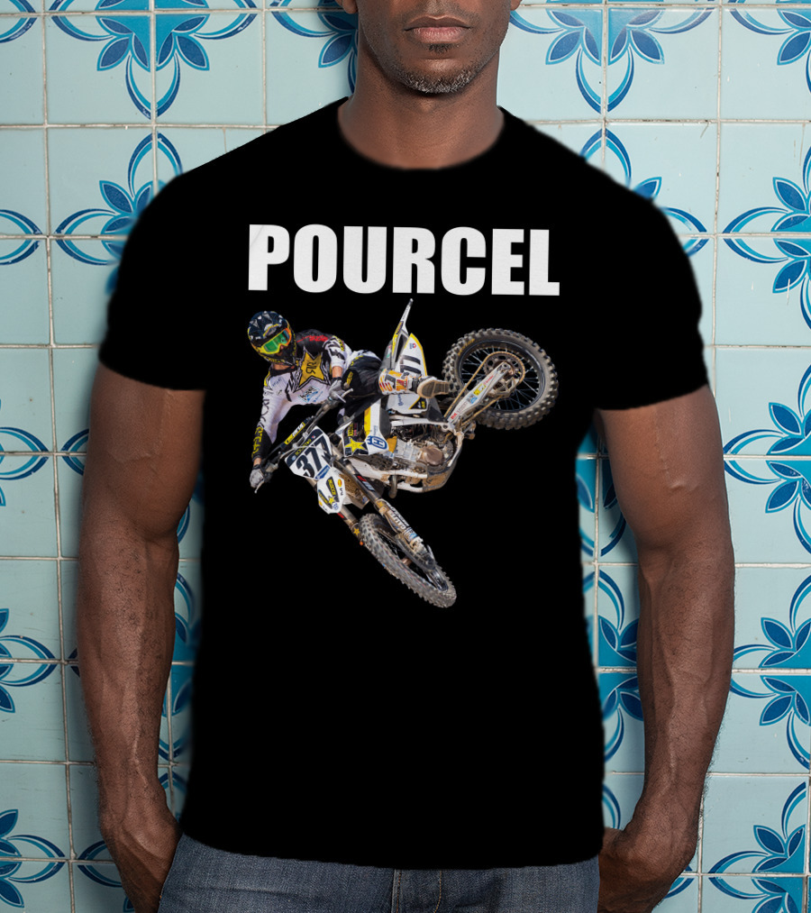 POURCEL Rockstar Husqvarna Motocross Racer 377 T-Shirt