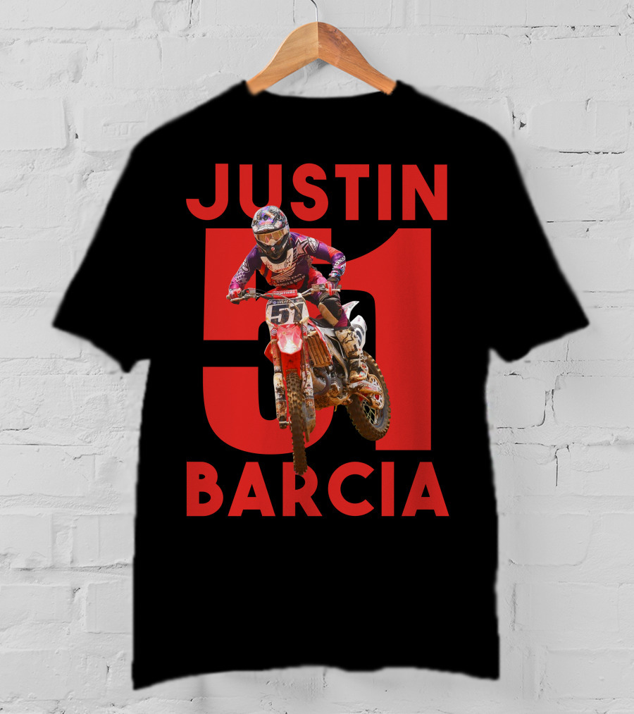 Justin Barcia 51 Motocross Rider Racing Action T-Shirt
