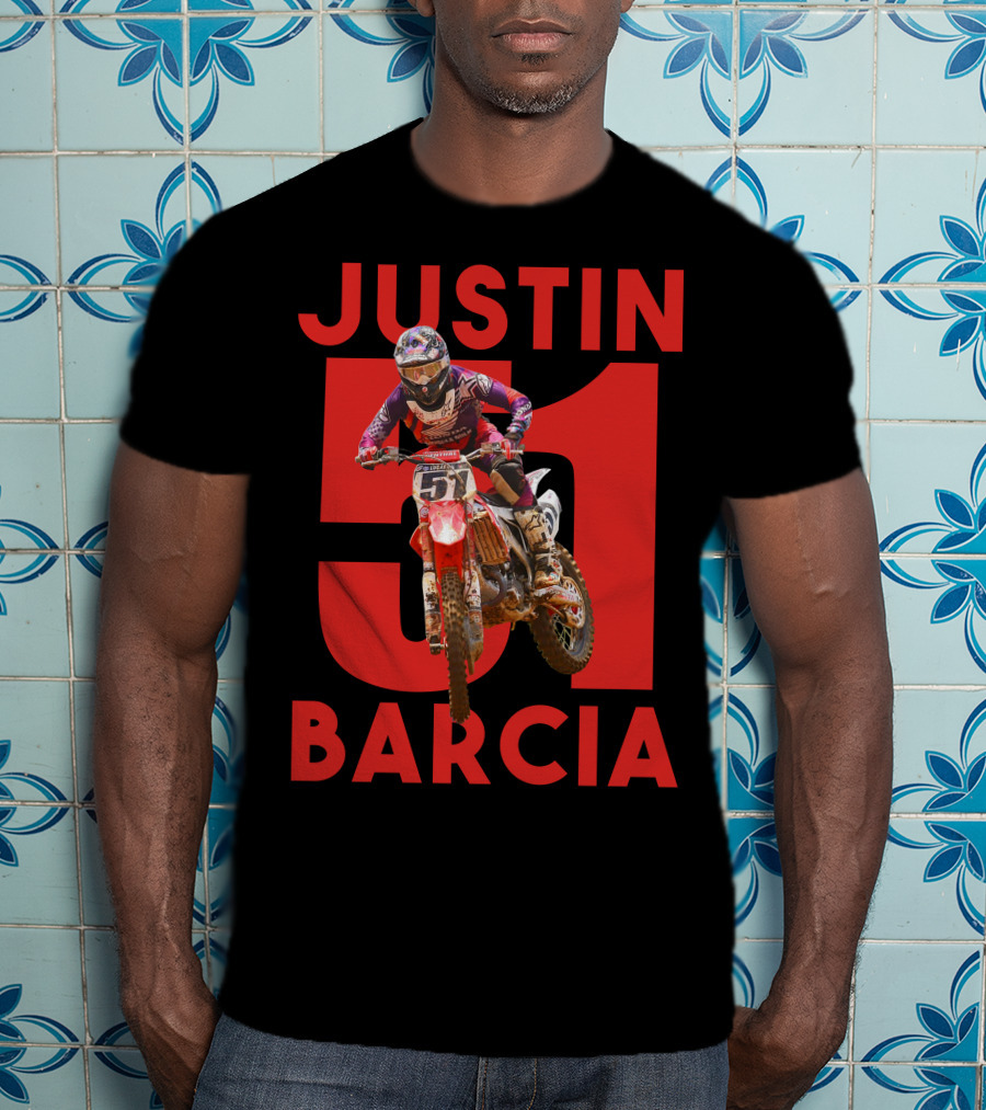 Justin Barcia 51 Motocross Rider Racing Action T-Shirt