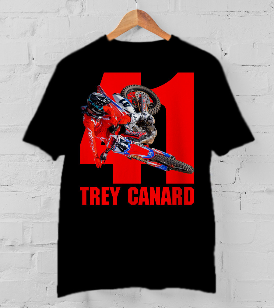 Trey Canard 41 Red Motocross Racer Action T-Shirt