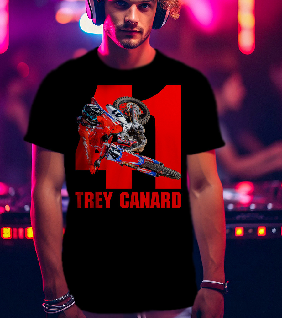 Trey Canard 41 Red Motocross Racer Action T-Shirt
