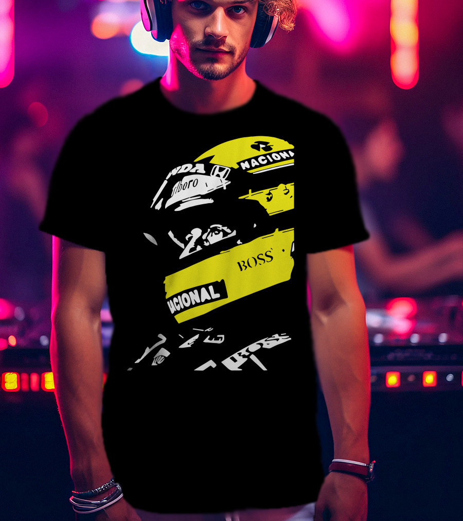 AYRTON SENNA F1 Helmet Nacional Boss Honda T-Shirt