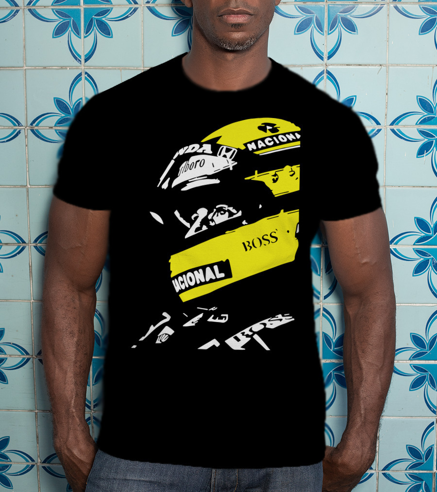 AYRTON SENNA F1 Helmet Nacional Boss Honda T-Shirt