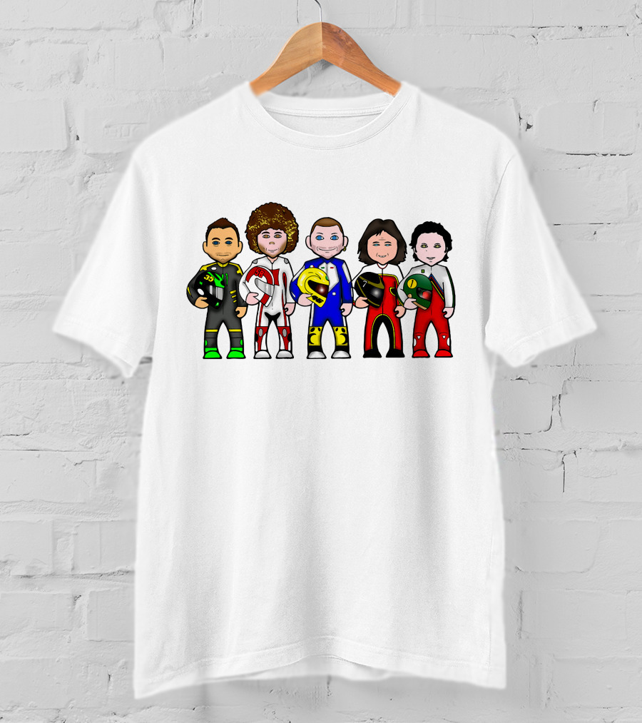 Moto GP Legends Cartoon Racer Characters T-Shirt