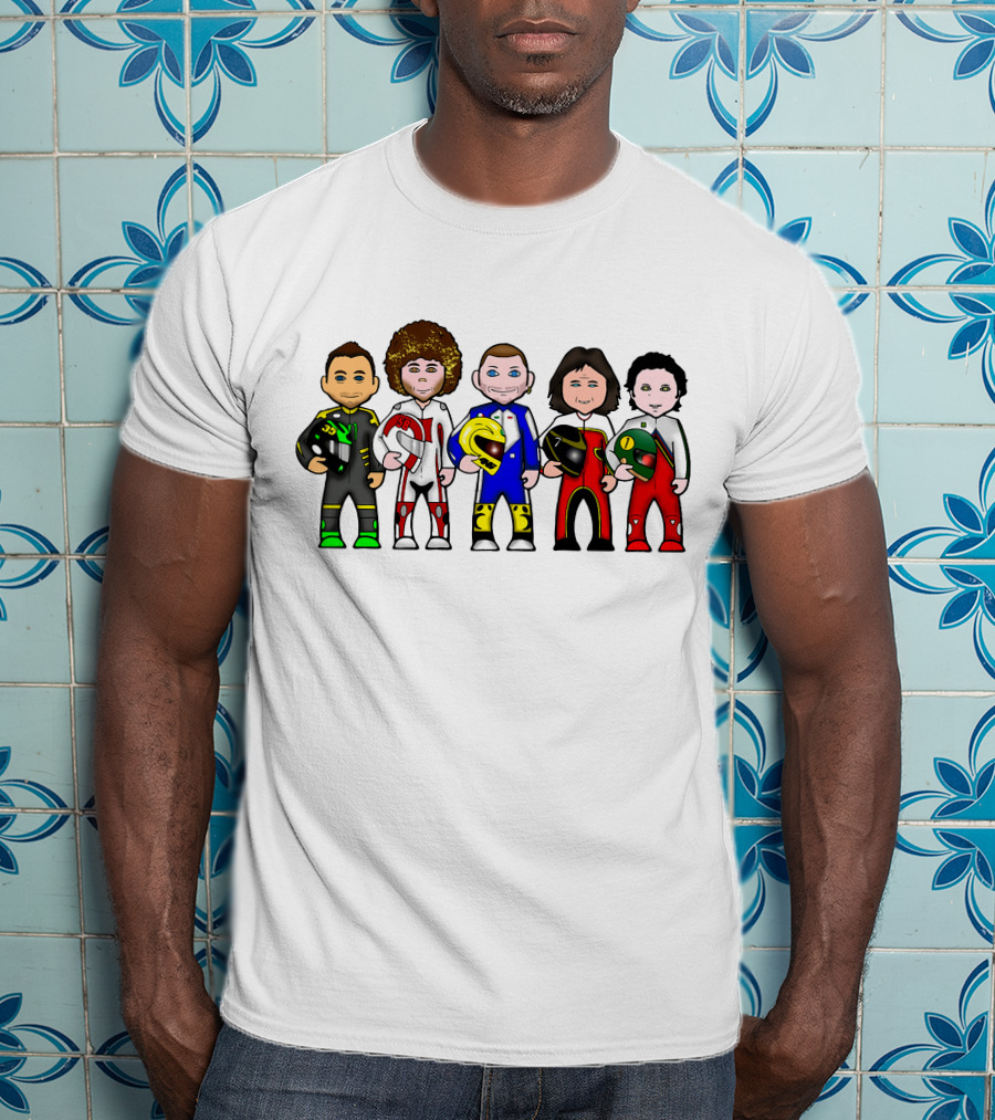 Moto GP Legends Cartoon Racer Characters T-Shirt