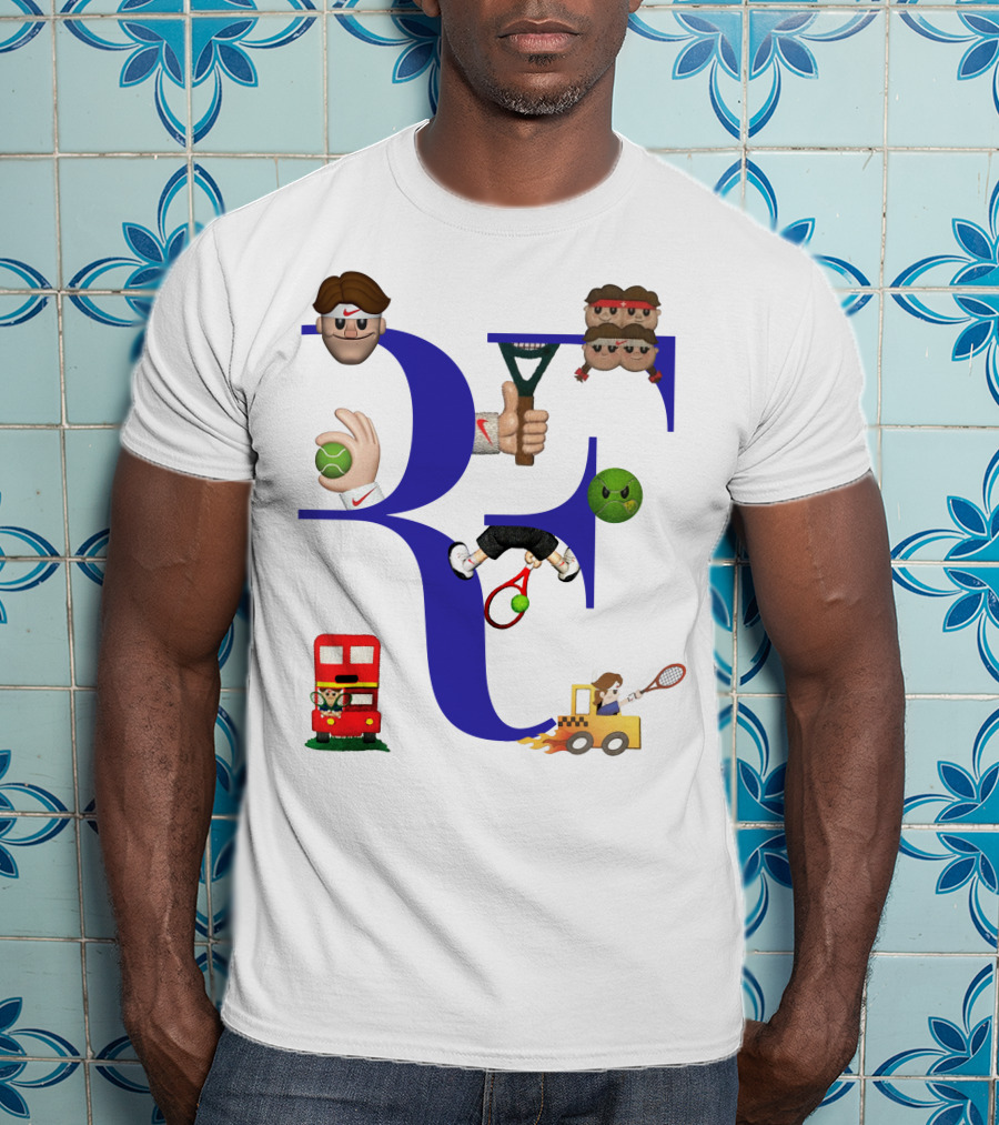 Roger Federer Emoji RF Tennis Icons T-Shirt