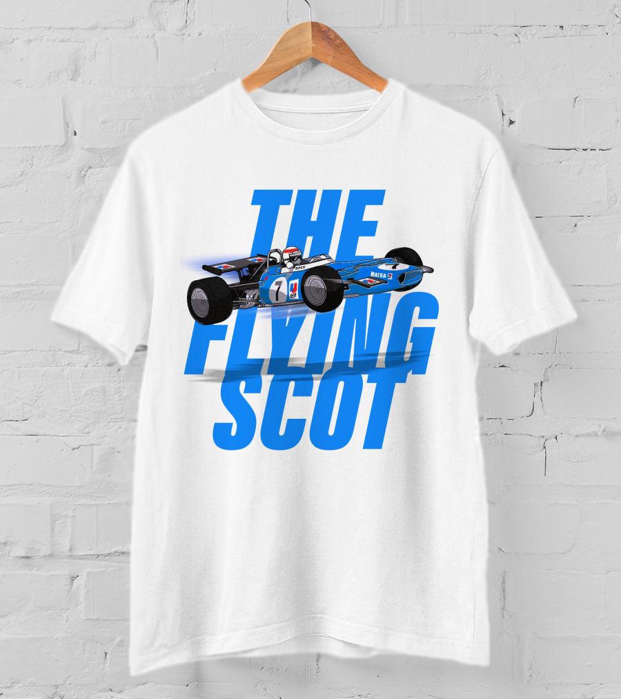 The Flying Scot Jackie Stewart Racing Legend Formula One Car T-Shirt