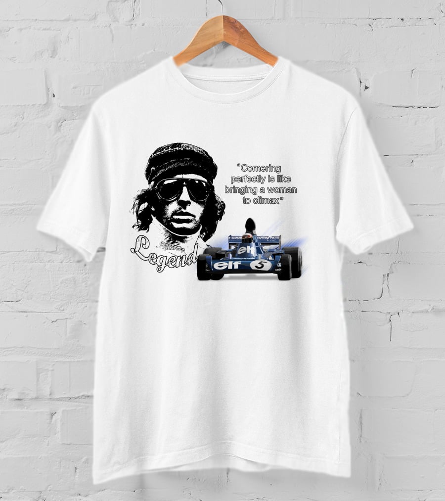 Jackie Stewart Cornering Perfectly Legend T-Shirt