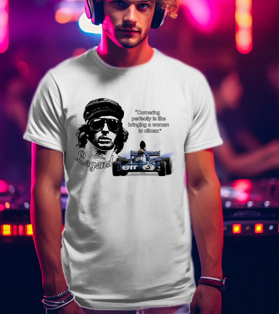 Jackie Stewart Cornering Perfectly Legend T-Shirt