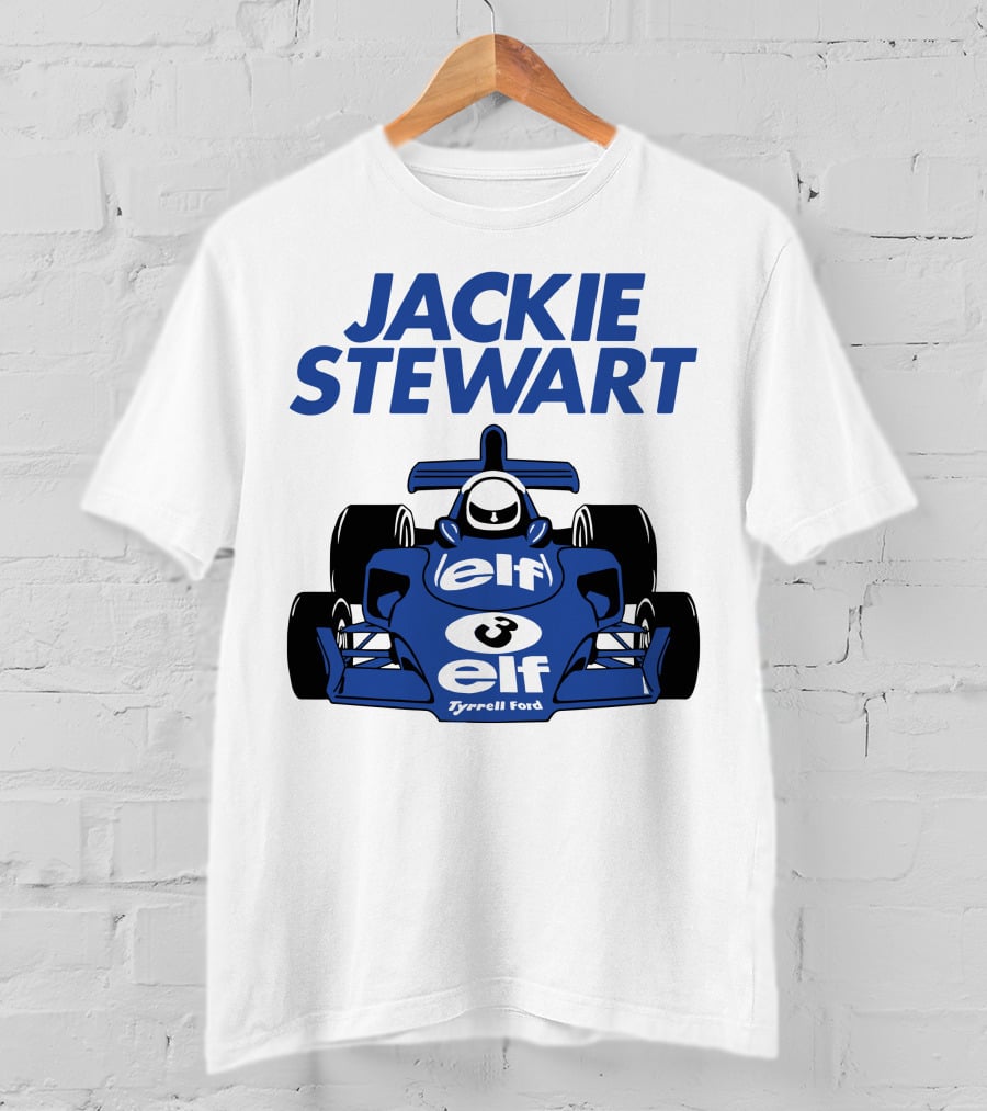 Jackie Stewart Tyrrell Ford Elf Racing Car T-Shirt