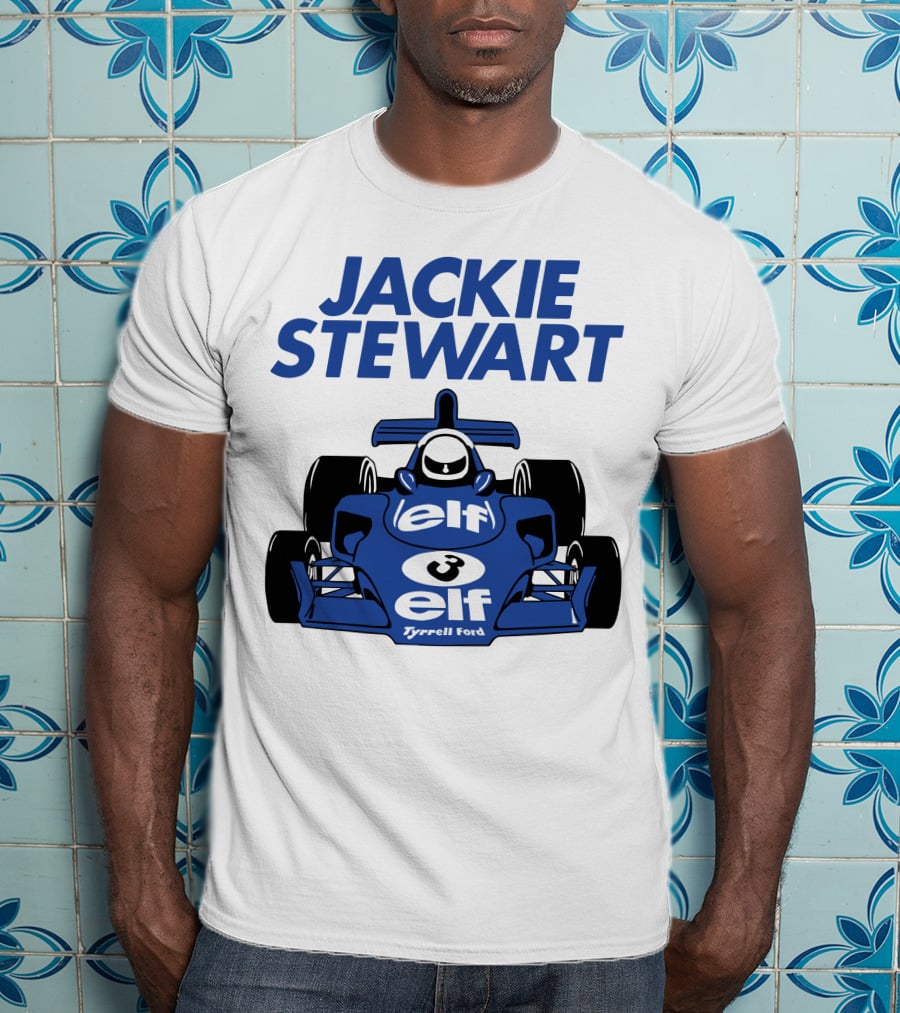 Jackie Stewart Tyrrell Ford Elf Racing Car T-Shirt