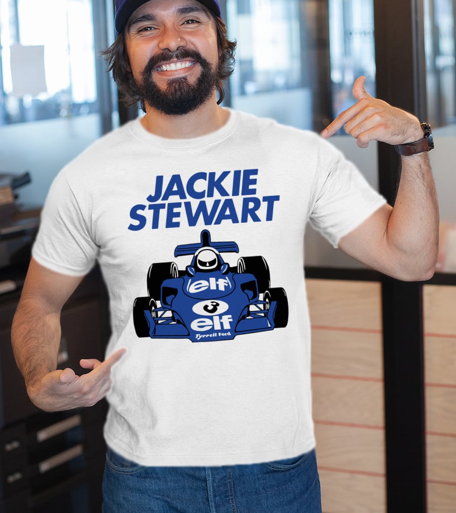 Jackie Stewart Tyrrell Ford Elf Racing Car T-Shirt