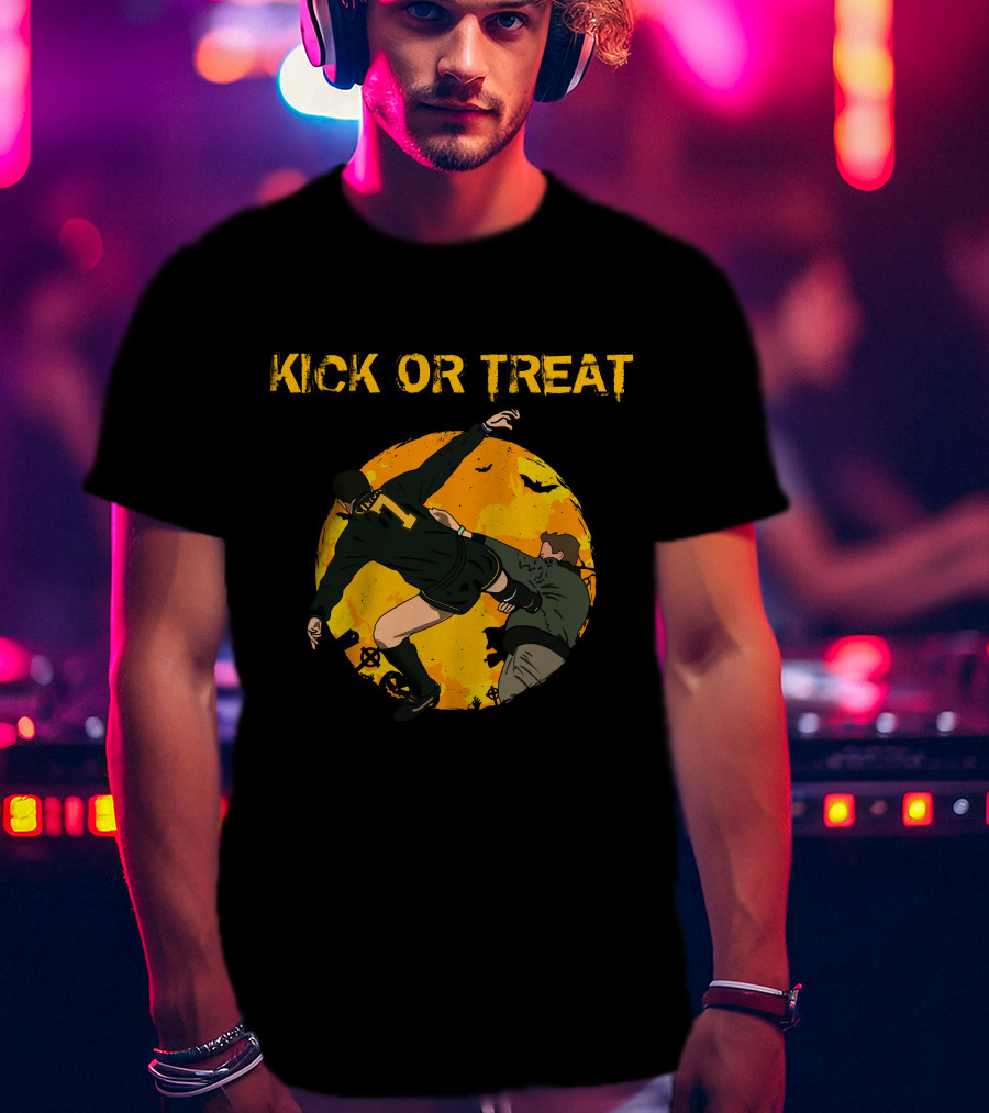Kick Or Treat Soccer Halloween Action T-Shirt