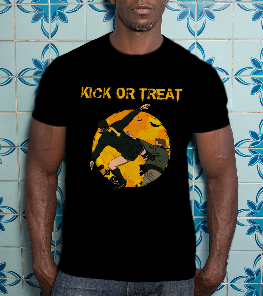 Kick Or Treat Soccer Halloween Action T-Shirt