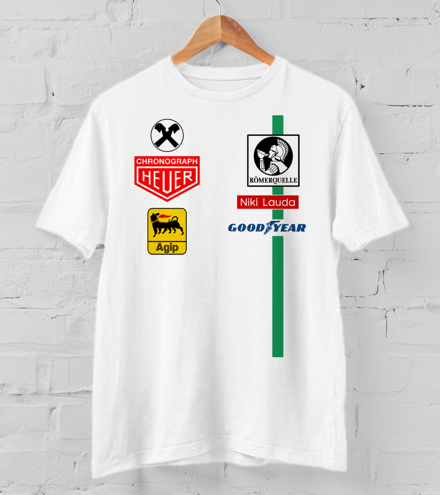 Heuer Chronograph Agip Römerquelle Niki Lauda Goodyear T-Shirt