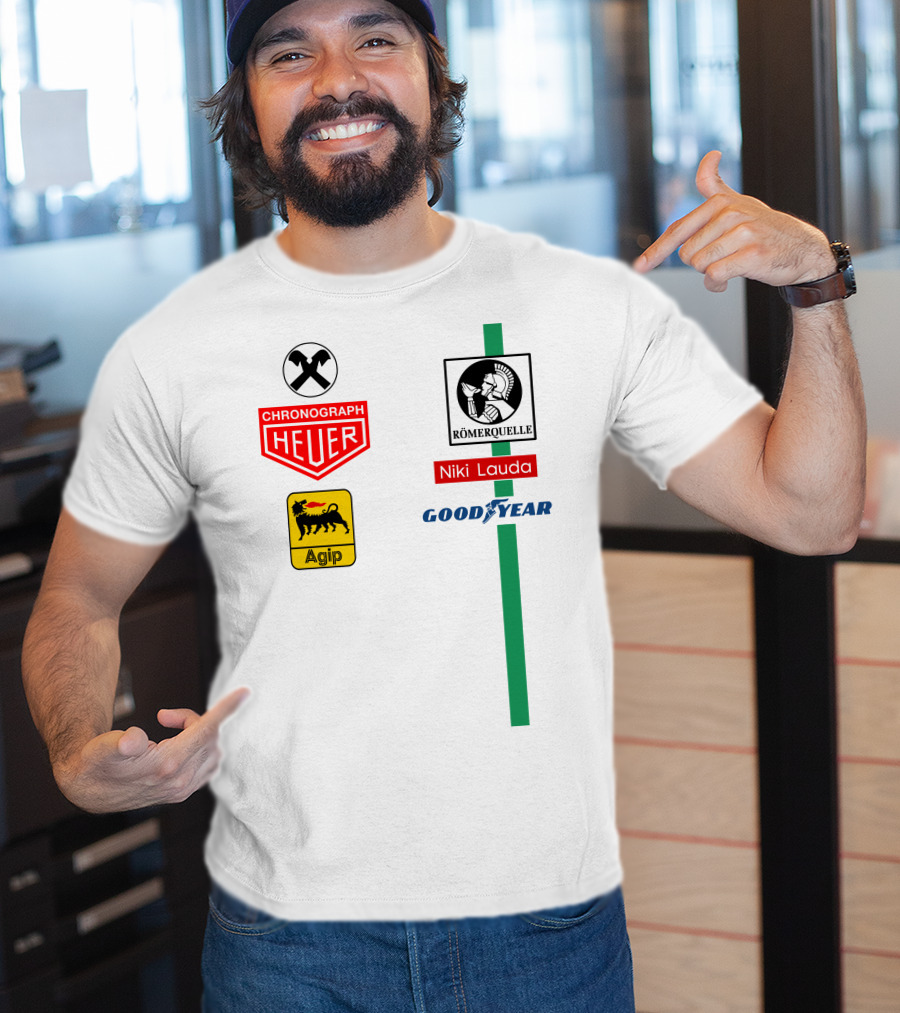 Heuer Chronograph Agip Römerquelle Niki Lauda Goodyear T-Shirt