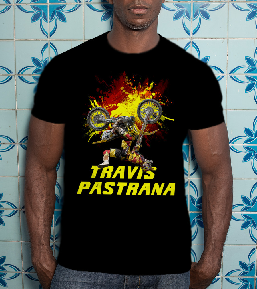 TRAVIS PASTRANA Freestyle Motocross Stunt Action T-Shirt