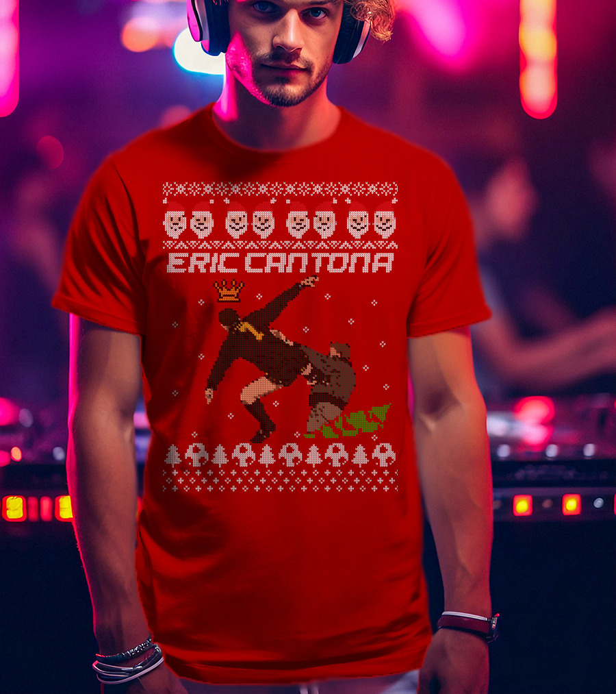 Eric Cantona Iconic Jump Festive T-Shirt