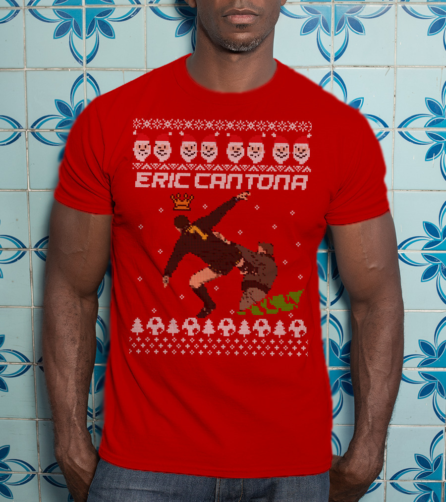 Eric Cantona Iconic Jump Festive T-Shirt