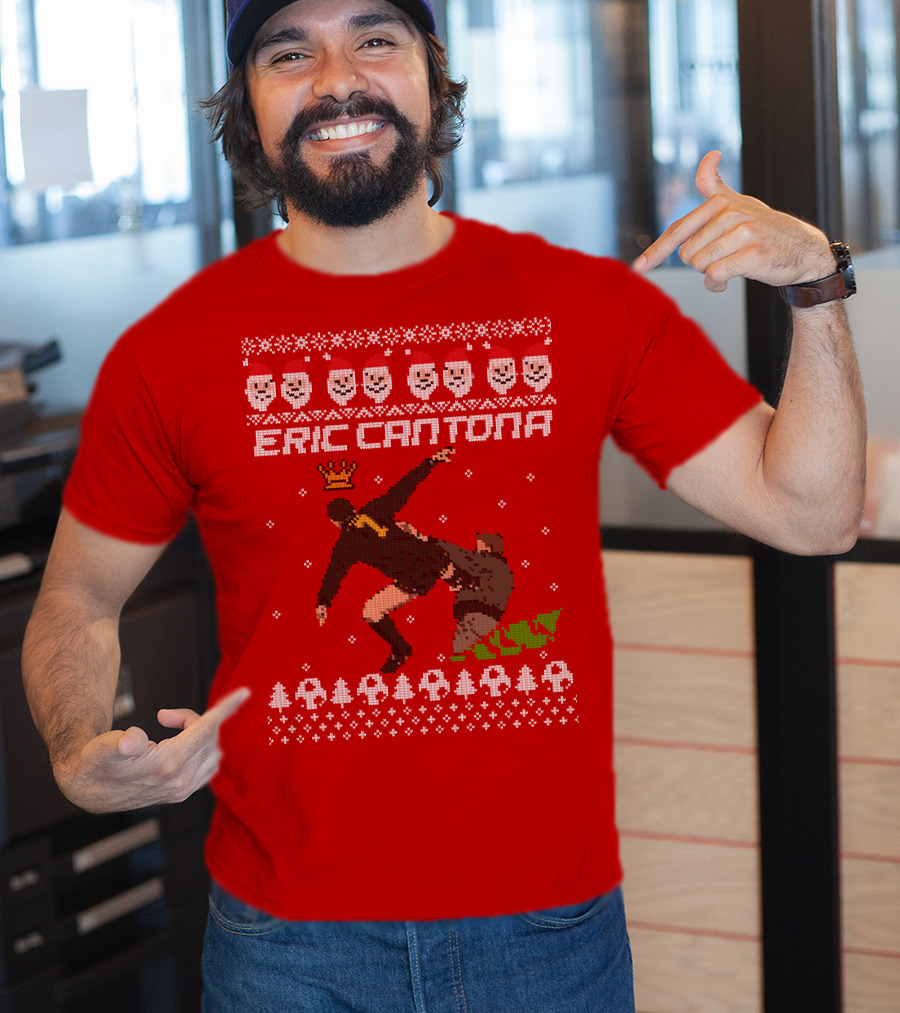 Eric Cantona Iconic Jump Festive T-Shirt