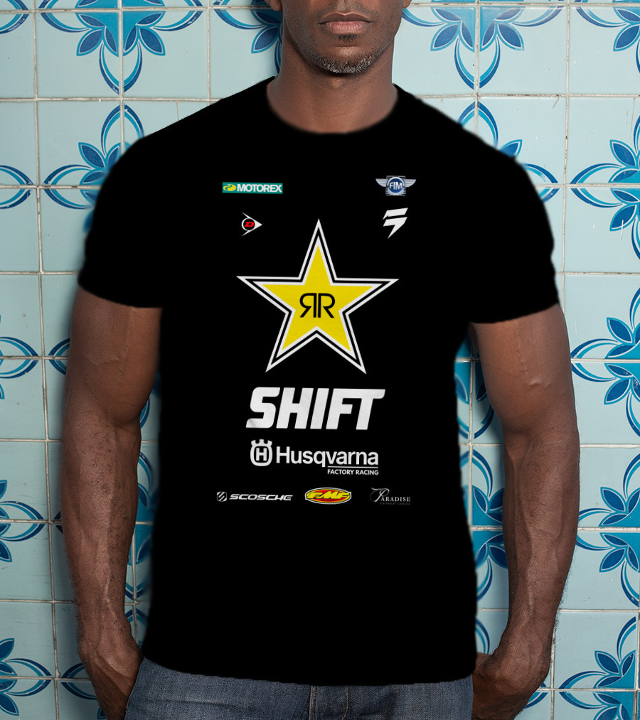 MOTOREX FIM SHIFT Husqvarna Factory Racing Scosche FMF Paradise RR Star T-Shirt