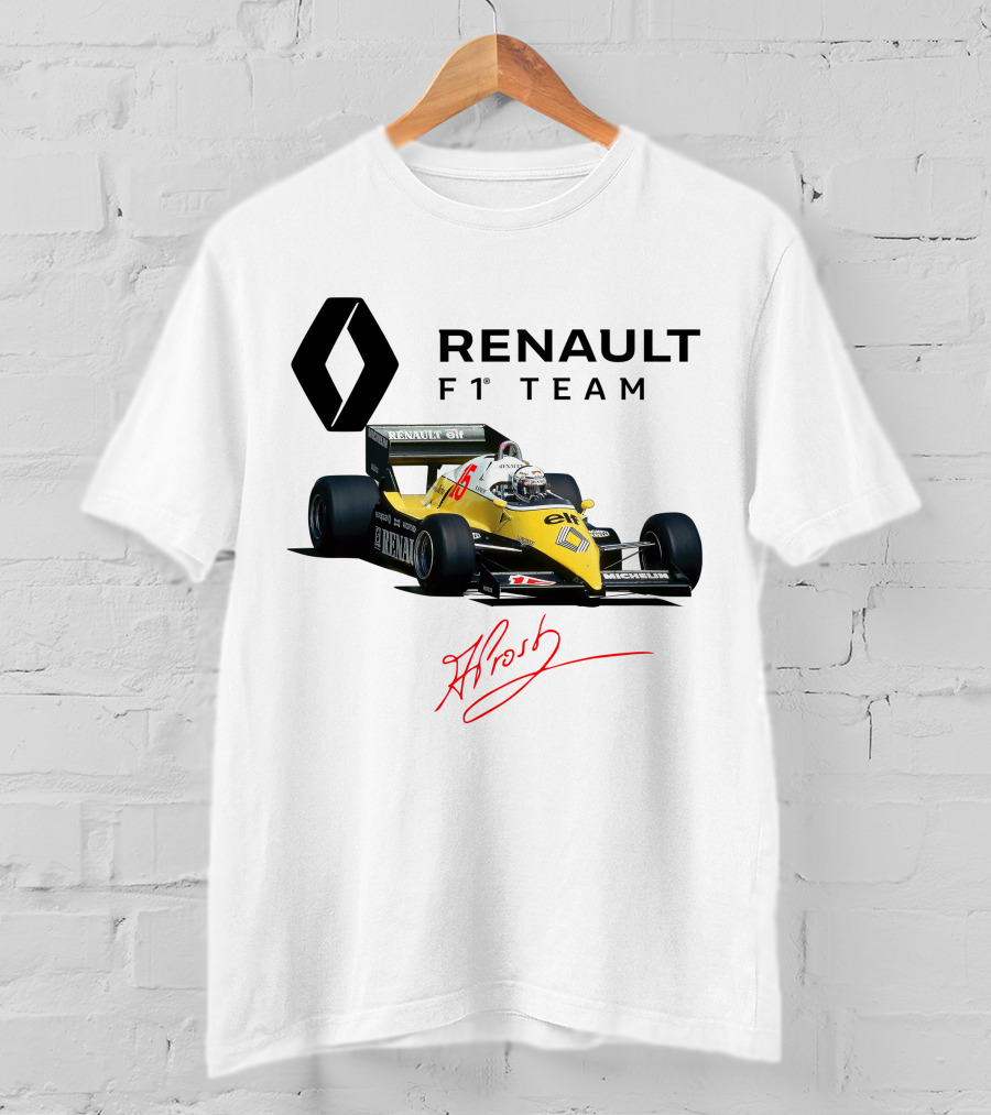 Renault F1 Team Alain Prost Racing Car Signature T-Shirt
