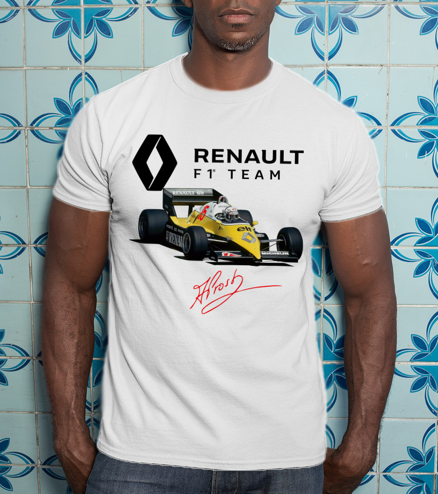 Renault F1 Team Alain Prost Racing Car Signature T-Shirt