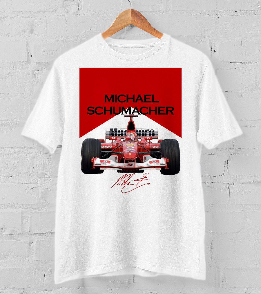 Michael Schumacher Formula One Racing Car Signature T-Shirt