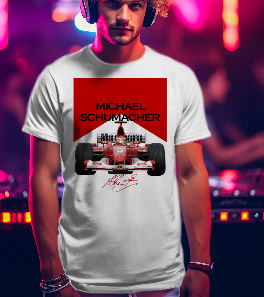 Michael Schumacher Formula One Racing Car Signature T-Shirt