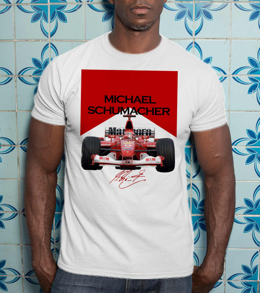 Michael Schumacher Formula One Racing Car Signature T-Shirt