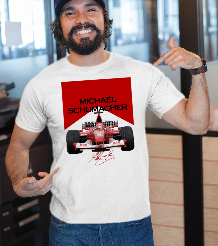 Michael Schumacher Formula One Racing Car Signature T-Shirt
