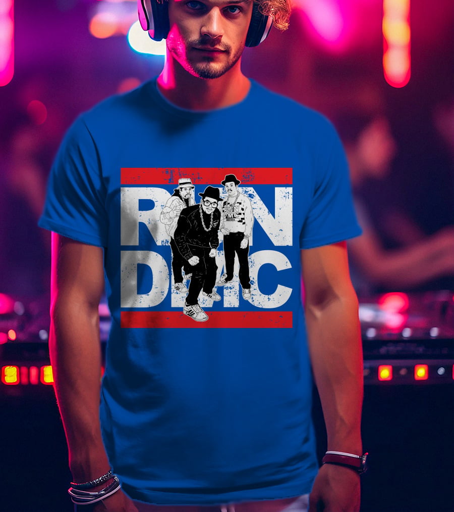 Run DMC 53 Hip Hop Legends Graphic Red Stripes T-Shirt