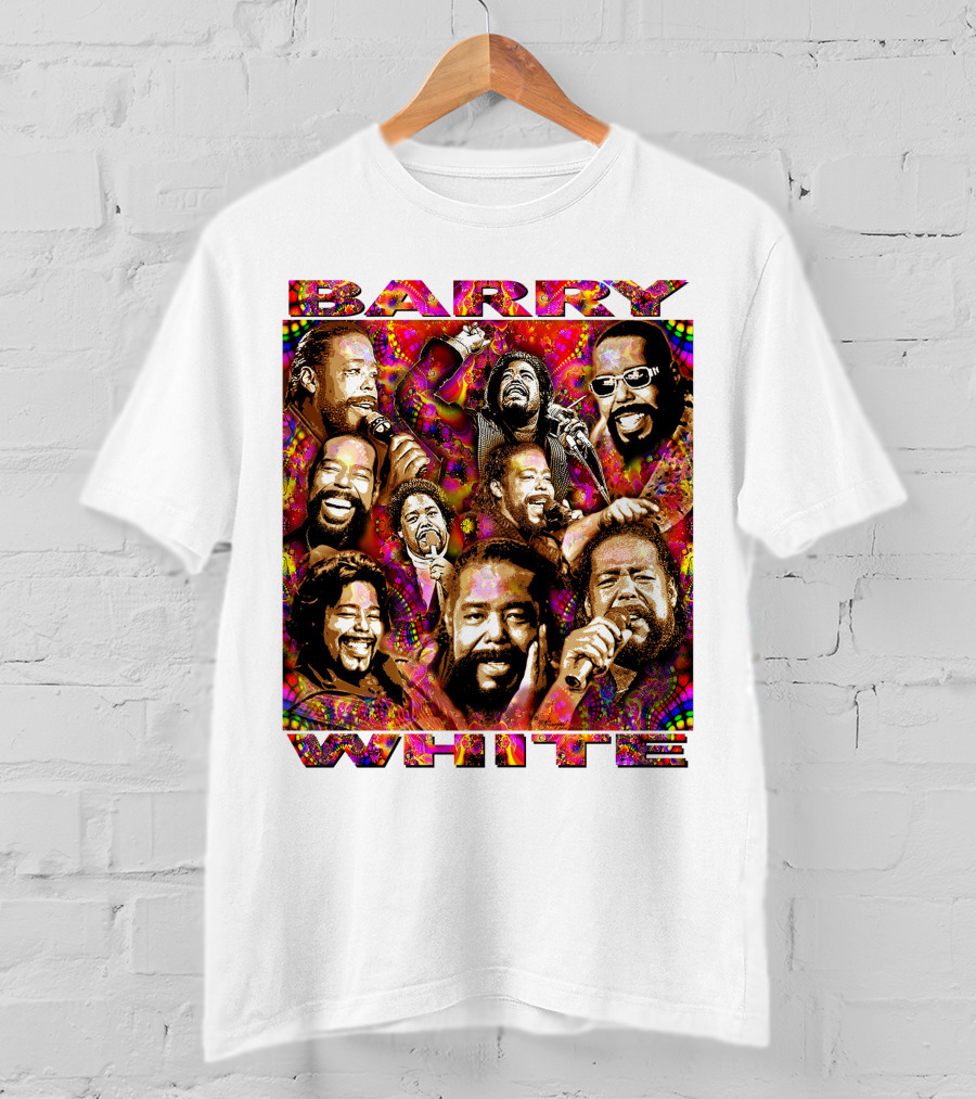BARRY WHITE 31 Collage Of Iconic Vocal Performances T-Shirt