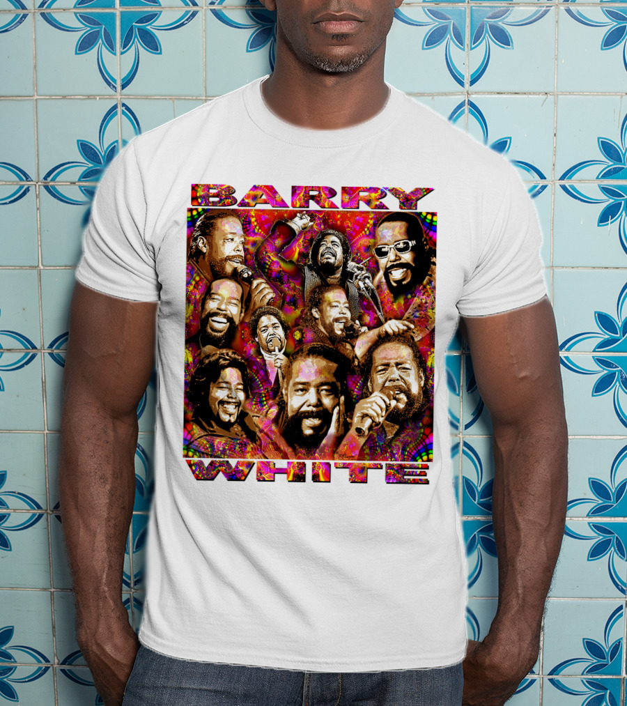 BARRY WHITE 31 Collage Of Iconic Vocal Performances T-Shirt