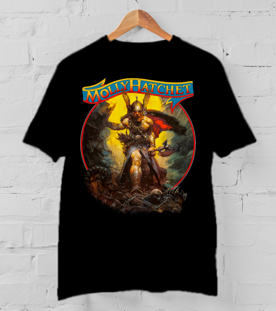 Molly Hatchet Flirting With Disaster Viking Warrior Fantasy T-Shirt