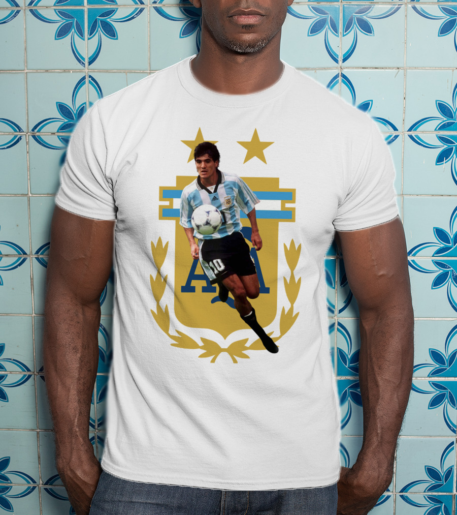 Argentinian Soccer Legend Number 10 Ortega AFA Emblem T-Shirt