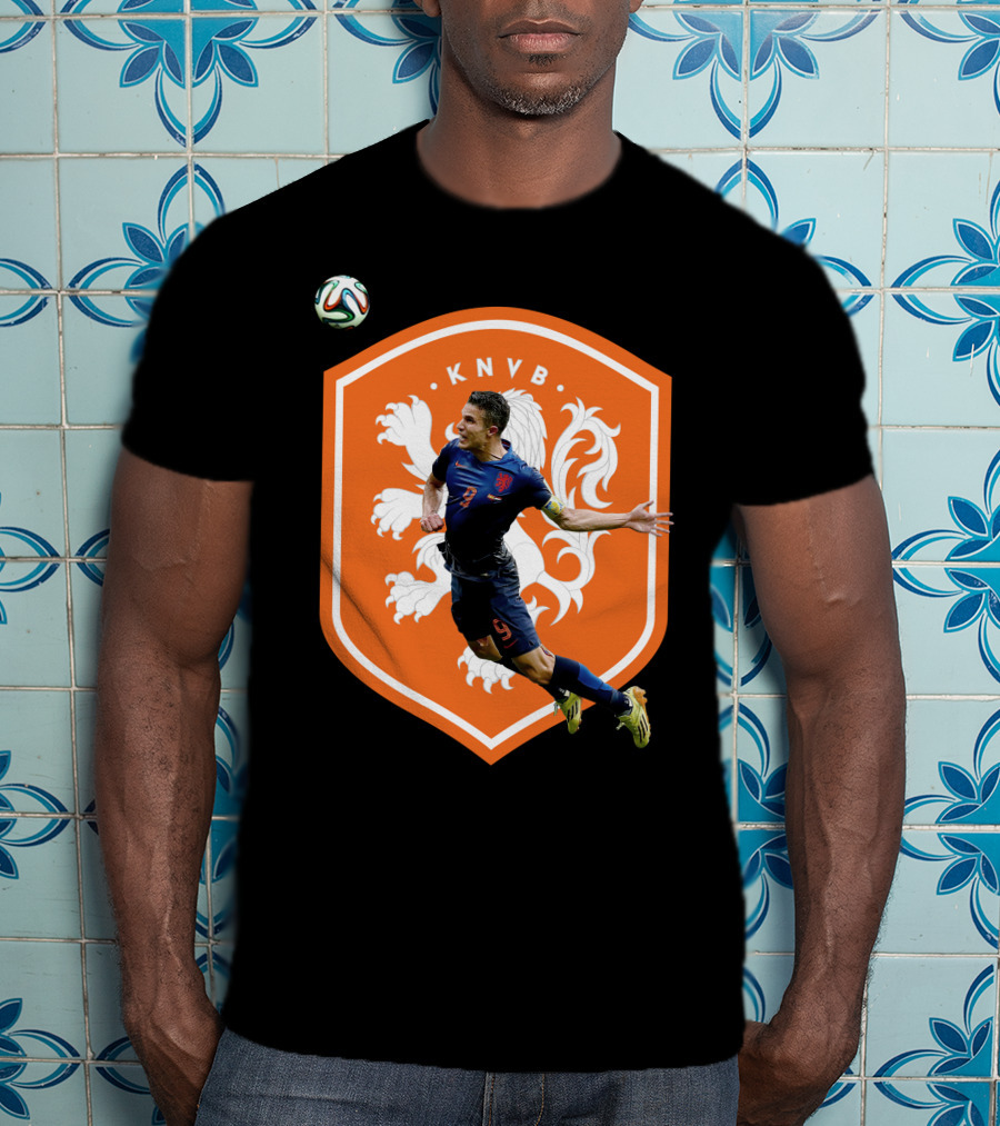 KNVB Netherlands Flying Header Football Icon Robin Van Persie T-Shirt