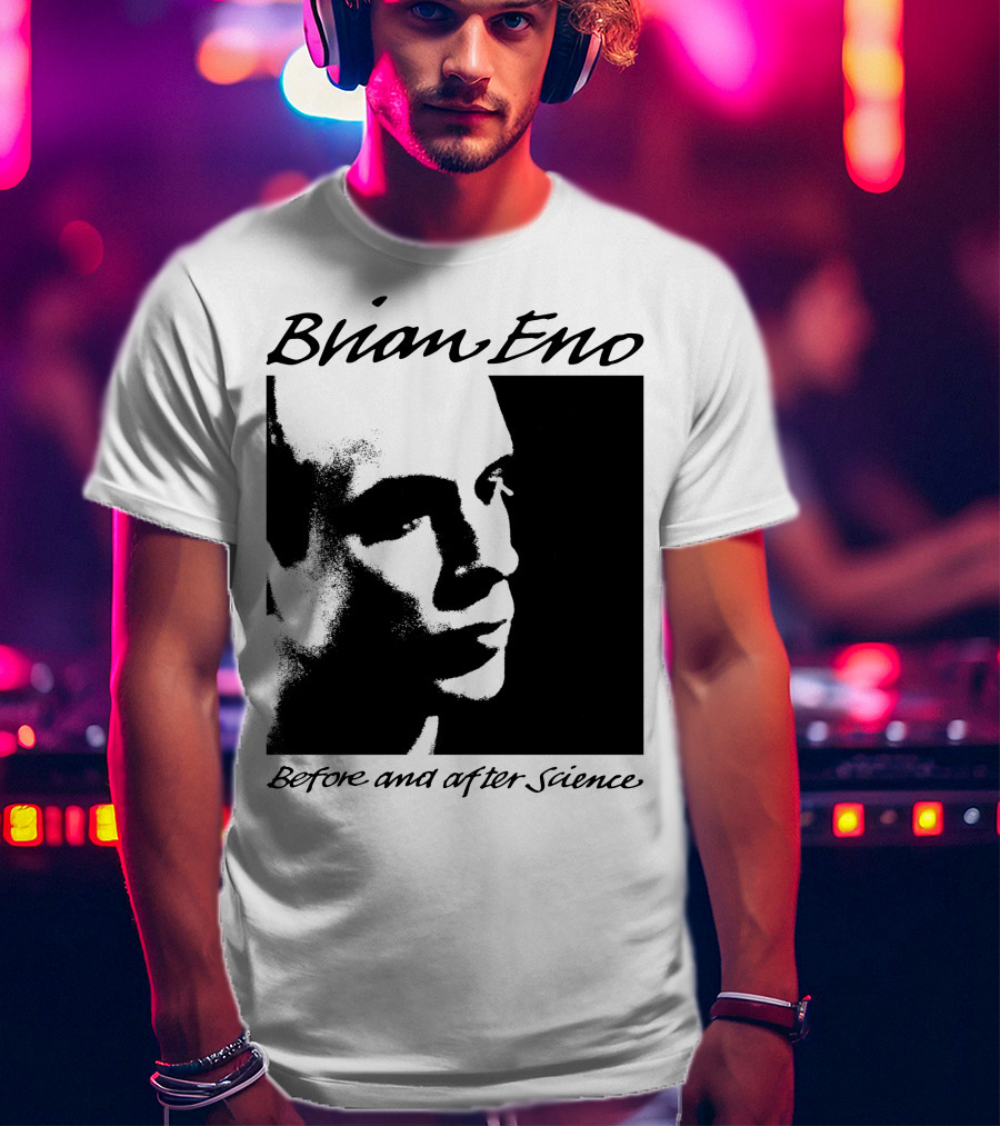 Brian Eno Before And After Science Album Face Black And White Profile T-Shirt