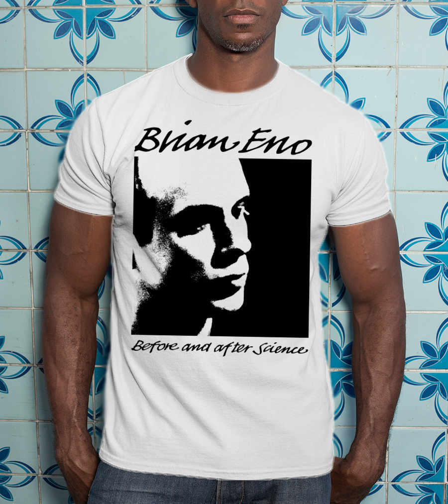Brian Eno Before And After Science Album Face Black And White Profile T-Shirt